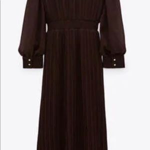 Maxi long sleeve brown dress